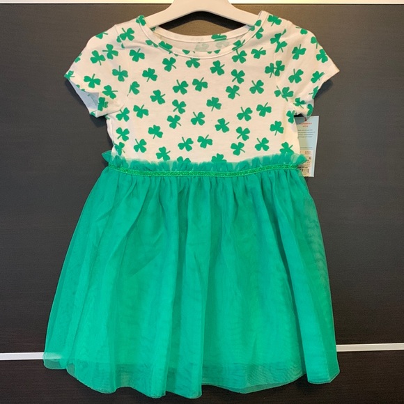 Cat & Jack Girls Tulle Short Sleeve St. Patrick’s Day Dress - Picture 2 of 12